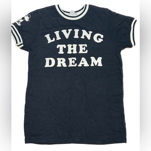 Junk Food x Disney Mickey Mouse Living the Dream Ringer Tee Black and White
